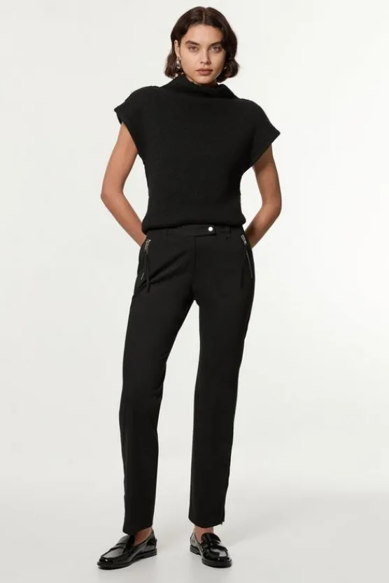 Karen Millen Tailored Viscose Zip Detail Pants black Online