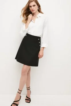 Karen Millen Tall Essential Techno Woven Skirt black Outlet