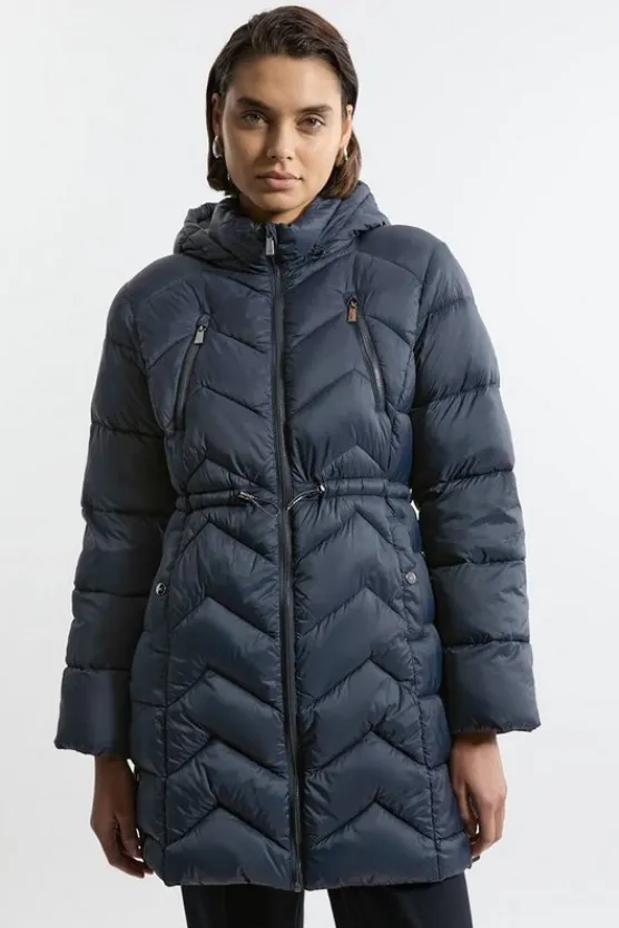 Karen Millen Tall Lightweight Packable Coat navy New