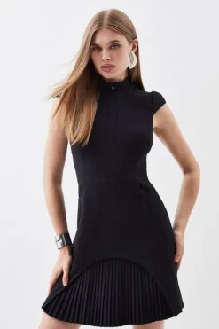 Karen Millen Tall Military Tailored Mini Dress black New
