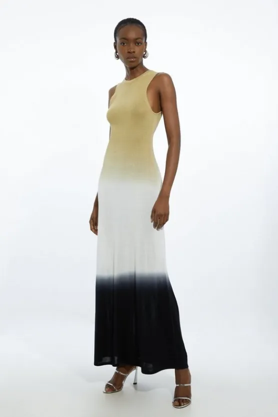 Karen Millen Tall Premium Viscose Knit Ombre Maxi Dress multi Fashion
