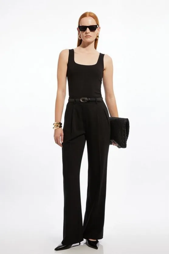 Karen Millen Tall Tailored Straight Leg Pants black Discount