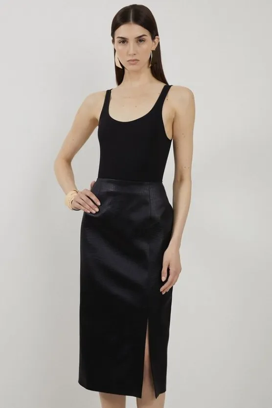 Karen Millen Textured Italian Satin Set black Sale
