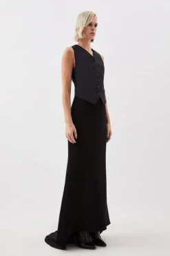 Karen Millen The Founder Tailored Compact Stretch Tie Detail Set black Best