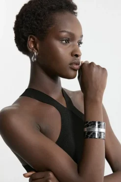 Karen Millen Tortoise Cuff black Fashion