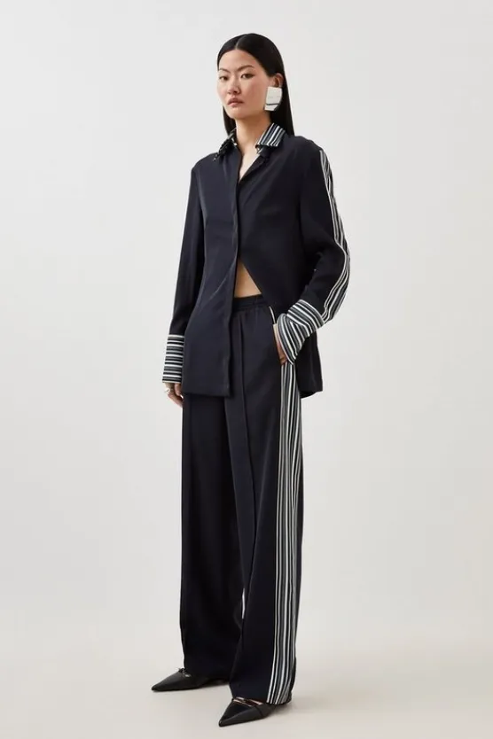 Karen Millen TWILL STRIPE CO-ORD black Best