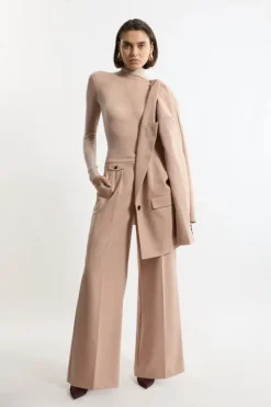 Karen Millen Wool Blend Tailored Set camel Fashion